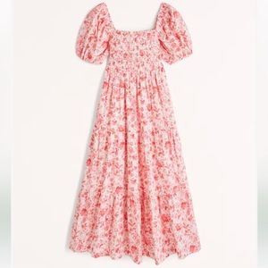 Abercrombie & Fitch Smocked Bodice Pink Poplin Dress size small